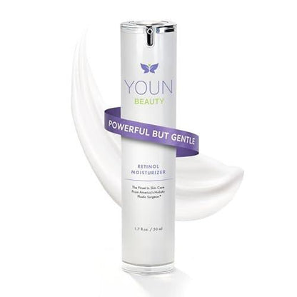 YOUN Beauty Retinol Nachtcreme Feuchtigkeitscreme für das Gesicht von Dr. Anthony Youn – Parabenfreie Gesichtscreme mit Vitamin B5 & E, Hyaluronsäure und Grüntee für Hauterneuerung, 50 ml