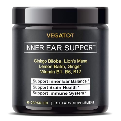 VEGATOT Innenohr Ergänzung mit Ginkgo Biloba, Löwenmähne, Zitronenmelisse, Ingwer, Vitamin B1, B6, B12 – für Schwindel, Drehschwindel und Gleichgewicht
