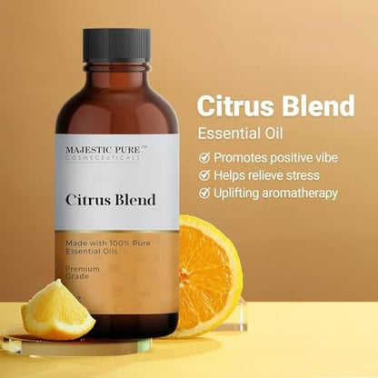 Majestic Pure Zitrus-Ölmischung – 100% rein & natürlich für eine fröhliche, positive Aroma | Pink Grapefruit, Orange, Spearmint, Zitrone für Diffuser & Aromatherapie | 30 ml