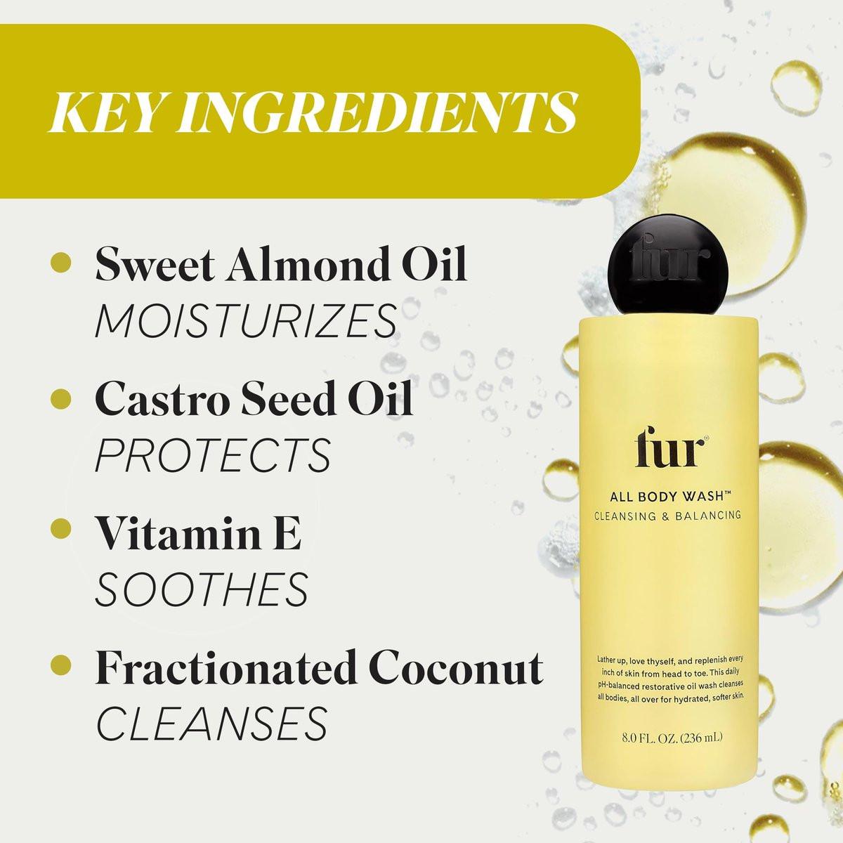 Fur All Body Wash – pH-ausgleichendes Öl-Duschgel für hydratisierte und geschmeidige Haut – 237 ml
