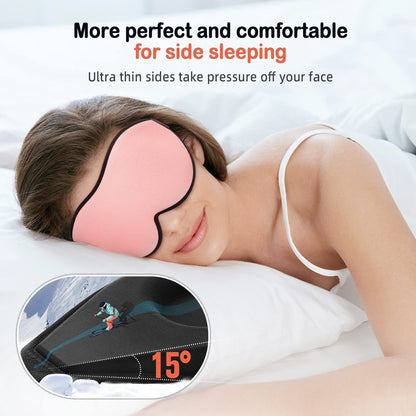 LitBear Schlafmasken für Frauen, Rosa Augenmaske zum Schlafen, Bequeme Nacht-Schlafmaske, Weiche Konturierte Augenabdeckung mit Elastischem Band für Seitenschläfer, Männer, Flugpersonal und Schichtarbeiter