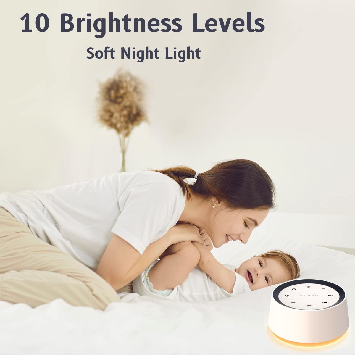Brown Noise Sound Machine mit 30 beruhigenden Klängen und 12 Farben Nachtlicht – Weißes Rauschen Maschine für Erwachsene, Baby, Kinder Schlaf – Memory-Funktion, 36 Lautstärkestufen, 5 Timer für Zuhause, Büro, Reisen