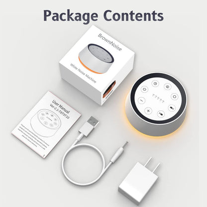 Brown Noise Sound Machine mit 30 beruhigenden Klängen und 12 Farben Nachtlicht – Weißes Rauschen Maschine für Erwachsene, Baby, Kinder Schlaf – Memory-Funktion, 36 Lautstärkestufen, 5 Timer für Zuhause, Büro, Reisen