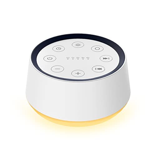 Brown Noise Sound Machine mit 30 beruhigenden Klängen und 12 Farben Nachtlicht – Weißes Rauschen Maschine für Erwachsene, Baby, Kinder Schlaf – Memory-Funktion, 36 Lautstärkestufen, 5 Timer für Zuhause, Büro, Reisen