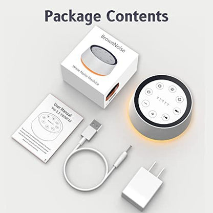 Brown Noise Sound Machine mit 30 beruhigenden Klängen und 12 Farben Nachtlicht – Weißes Rauschen Maschine für Erwachsene, Baby, Kinder Schlaf – Memory-Funktion, 36 Lautstärkestufen, 5 Timer für Zuhause, Büro, Reisen
