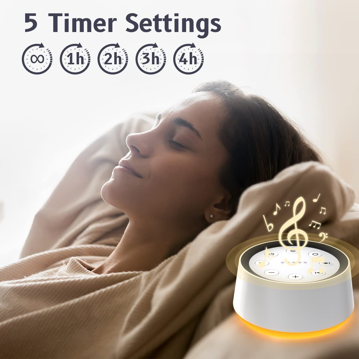Brown Noise Sound Machine mit 30 beruhigenden Klängen und 12 Farben Nachtlicht – Weißes Rauschen Maschine für Erwachsene, Baby, Kinder Schlaf – Memory-Funktion, 36 Lautstärkestufen, 5 Timer für Zuhause, Büro, Reisen