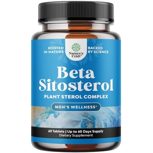 Natures Craft Pflanzensterol-Komplex mit Beta-Sitosterol - 500 mg Beta-Sitosterol, Sterole und Stanole für die Prostata-Unterstützung - Prostata-Gesundheitsergänzung für Männer - 60 Kapseln