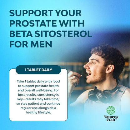 Natures Craft Pflanzensterol-Komplex mit Beta-Sitosterol - 500 mg Beta-Sitosterol, Sterole und Stanole für die Prostata-Unterstützung - Prostata-Gesundheitsergänzung für Männer - 60 Kapseln