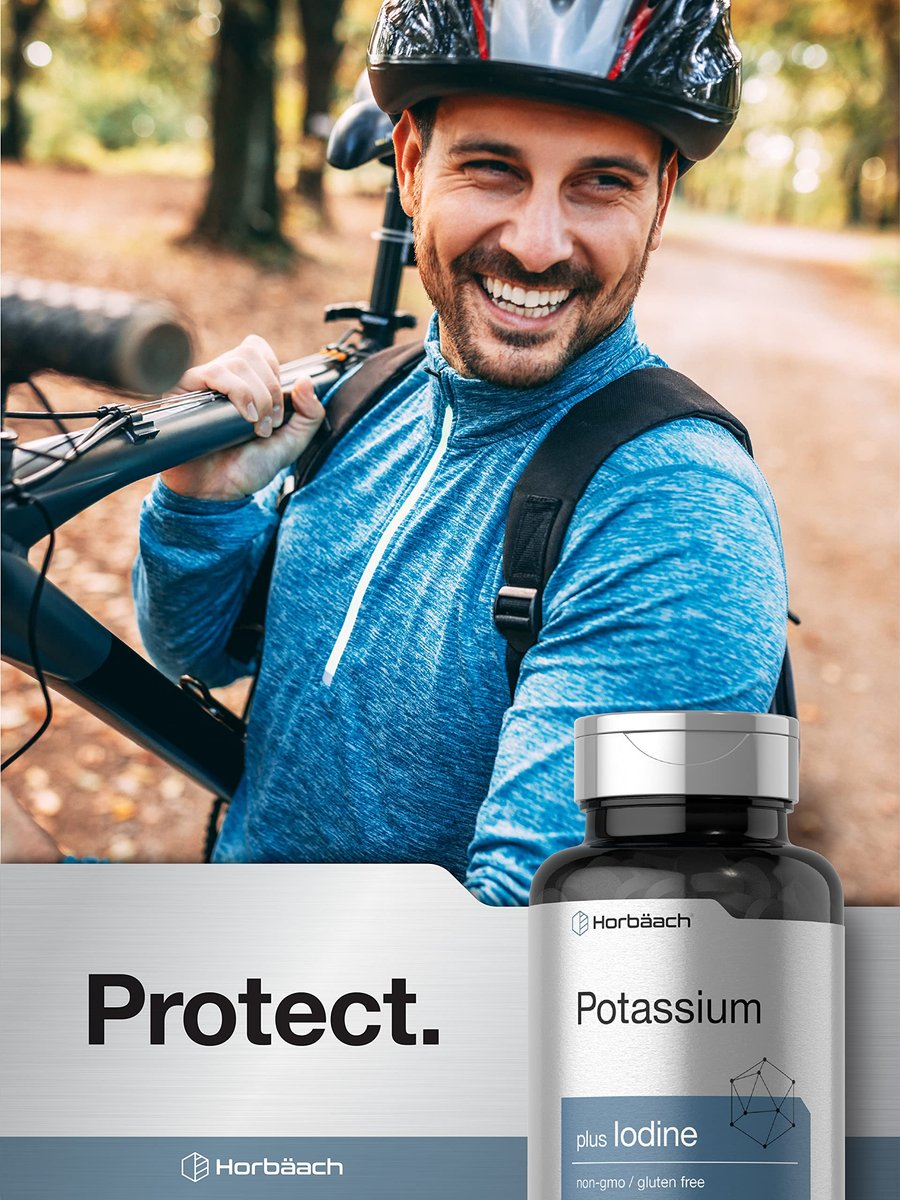 Horbäach Kaliumchlorid Supplement mit Jod – 180 vegetarische Tabletten, Non-GMO & glutenfrei