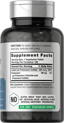 Horbäach Kaliumchlorid Supplement mit Jod – 180 vegetarische Tabletten, Non-GMO & glutenfrei