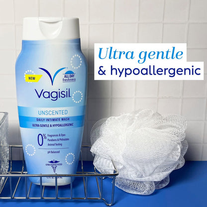 Vagisil Femininwaschmittel für die Intimhygiene, pH-ausgeglichen und gynäkologisch getestet, duftstofffrei, 355 ml (1er-Pack)