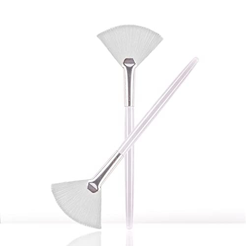 Soft 'N Style Taklon Fächerpinsel für Säurebehandlungen und Masken – Weiß, Größe 2