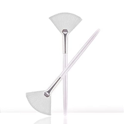 Soft 'N Style Taklon Fächerpinsel für Säurebehandlungen und Masken – Weiß, Größe 2