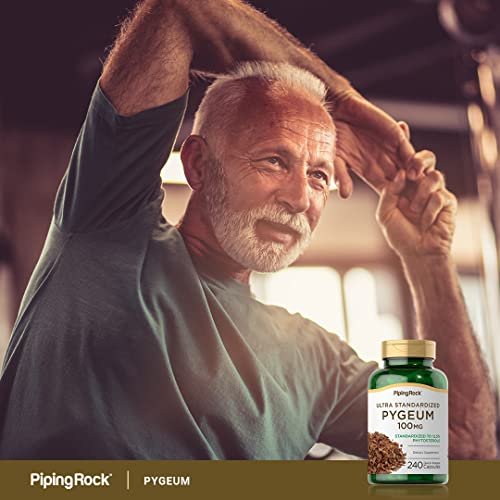 Piping Rock Pygeum 100 mg | 240 Kapseln | Extrakt aus Pygeum africanum Rinde | Standardisierte Phytosterine | Nahrungsergänzung für Männer & Frauen | Non-GMO & Glutenfrei