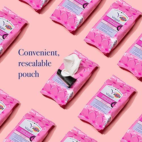 Vagisil Odor Block Tücher für tägliche Frische – 20 Tücher (3er-Pack) – Gynäkologisch getestet & hypoallergen