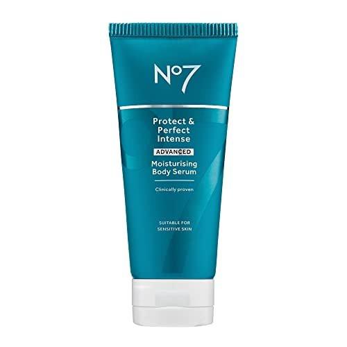 No7 Protect & Perfect Intense Advanced Body Serum – Anti-Aging Körper Serum mit Hyaluronsäure und Arganöl – Kollagen-Peptide Hautstraffende Körperfeuchtigkeitscreme (200 ml)