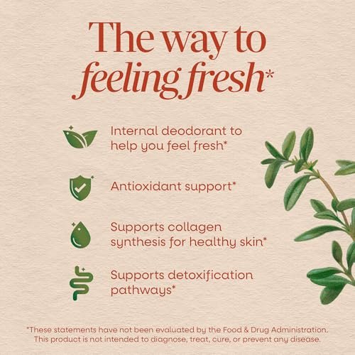 Nature's Way Chlorofresh Chlorophyll Gummies – Unterstützt gesunde Haut und Körperentgiftung, innerliches Deodorant, Obstgarten-Fruchtgeschmack, 60 Gummis