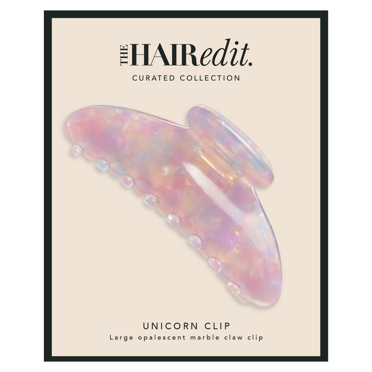 The Hair Edit Unicorn Clip – Große opaleszierende Marmor-Claw-Clip in Pink