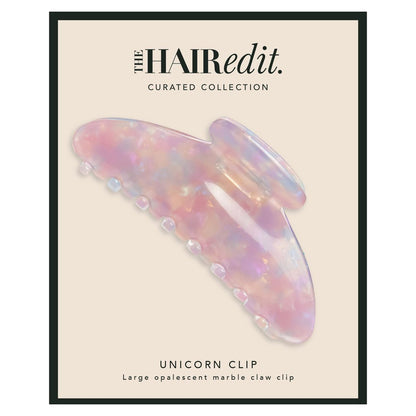The Hair Edit Unicorn Clip – Große opaleszierende Marmor-Claw-Clip in Pink