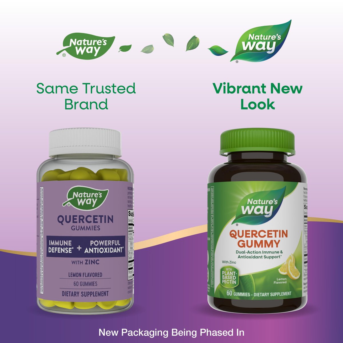 Nature's Way Quercetin Gummies mit Zink – Immunabwehr & Antioxidantien, Zitronengeschmack, 60 Gummis (Verpackung kann variieren)