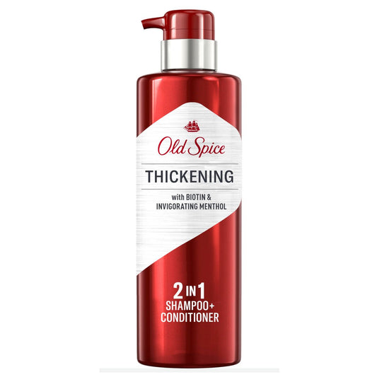 Old Spice Herren 2-in-1 Shampoo und Conditioner mit Biotin und belebendem Menthol, 17,9 oz – Für dickeres, volleres Haar
