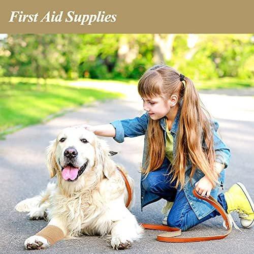 CIYAGPOOU Selbstklebende Bandage, 2 Zoll x 5 Yards, braun - Atmungsaktives elastisches Klebeband für Sport, Erste Hilfe, Handgelenk und Haustiere