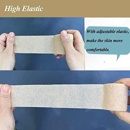 CIYAGPOOU Selbstklebende Bandage, 2 Zoll x 5 Yards, braun - Atmungsaktives elastisches Klebeband für Sport, Erste Hilfe, Handgelenk und Haustiere