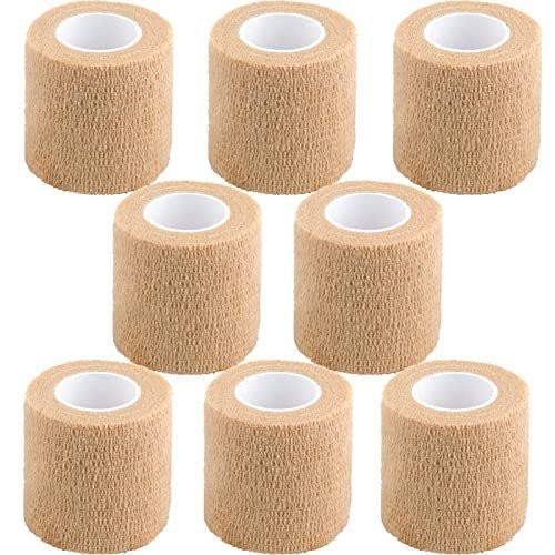 CIYAGPOOU Selbstklebende Bandage, 2 Zoll x 5 Yards, braun - Atmungsaktives elastisches Klebeband für Sport, Erste Hilfe, Handgelenk und Haustiere