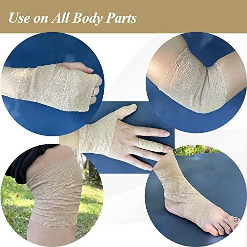 CIYAGPOOU Selbstklebende Bandage, 2 Zoll x 5 Yards, braun - Atmungsaktives elastisches Klebeband für Sport, Erste Hilfe, Handgelenk und Haustiere