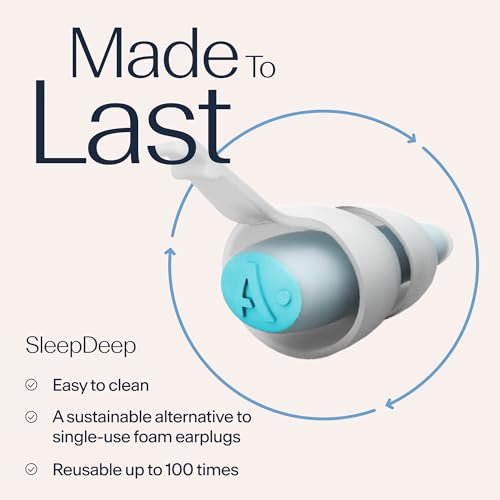 Alpine SleepDeep Mini - Weiche Ohrstöpsel für Schlaf und Konzentration - Neue 3D-ovale Form und geräuschreduzierendes Gel für bessere Dämpfung - 27 dB - Ideal für Seitenschläfer - 1 Paar wiederverwendbar: Größe S
