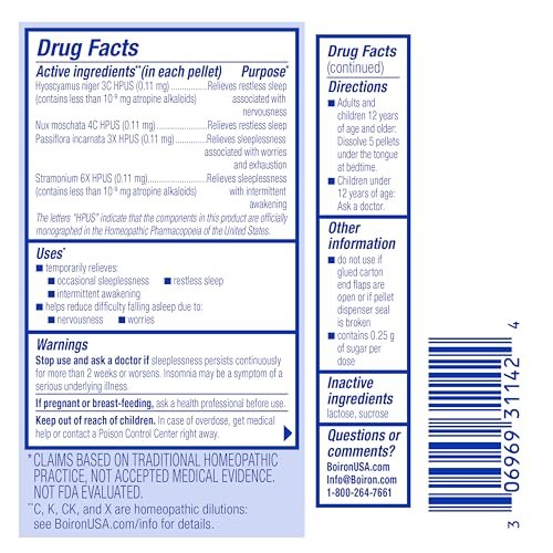 Boiron SleepCalm für unterwegs – Schlafhilfe für tiefen, erholsamen Schlaf – Melatoninfrei und nicht gewöhnungsbildend – 80 Tabletten (2er-Pack)