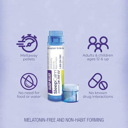 Boiron SleepCalm für unterwegs – Schlafhilfe für tiefen, erholsamen Schlaf – Melatoninfrei und nicht gewöhnungsbildend – 80 Tabletten (2er-Pack)