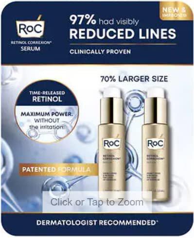 RoC Retinol Correxion Serum – Fältchen und Falten reduzieren 1,7 fl oz, 2er-Pack