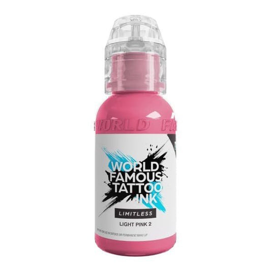 World Famous Tattoo Ink Limitless - Hellrosa 2 Tattoo Farbe - Professionelle Tattoo Farbe & Tattoo Zubehör - Hautsichere permanente Tätowierung in kräftigen Farbtönen - Vegan & ungiftig (30 ml)