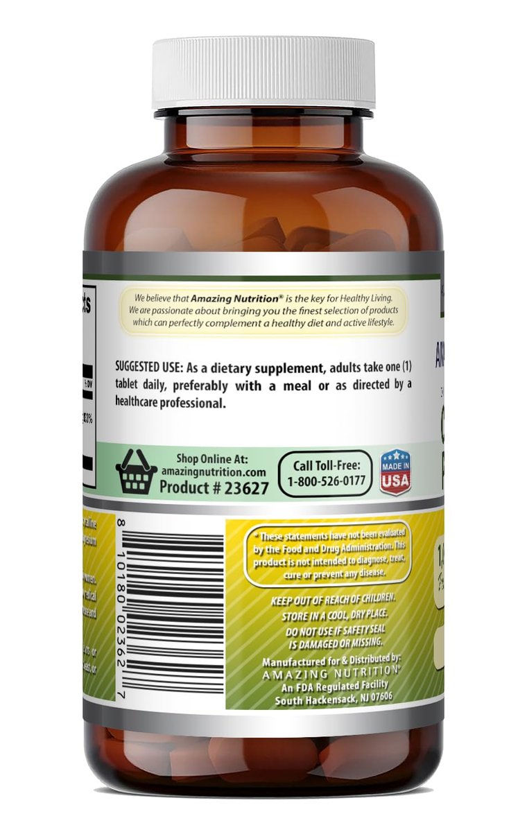Amazing Formulas Chrompicolinat 1000 µg – 120 Tabletten, Nicht-GVO, Glutenfrei, Hergestellt in USA