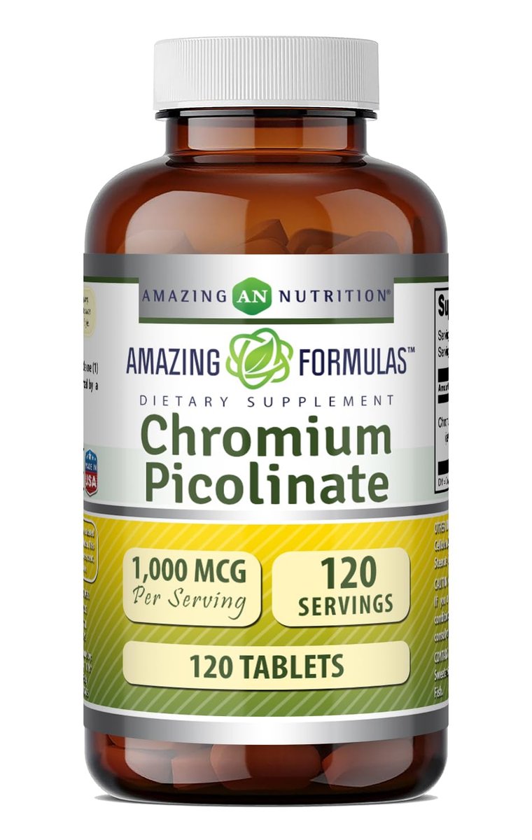Amazing Formulas Chrompicolinat 1000 µg – 120 Tabletten, Nicht-GVO, Glutenfrei, Hergestellt in USA