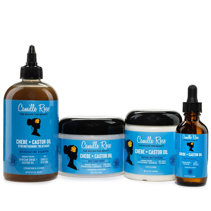 Camille Rose Black Castor Oil + Chebe Tiefenpflege für trockenes, geschädigtes Haar – Stärkt und spendet Feuchtigkeit, revitalisiert strukturiertes, lockiges Haar, 237 ml