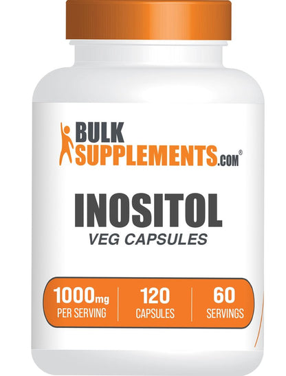 BulkSupplements.com Inositol Kapseln - Vitamin B8, 1000mg Inositol für das allgemeine Wohlbefinden - Glutenfrei, 2 Kapseln pro Portion, 120 Stück (1er Pack)