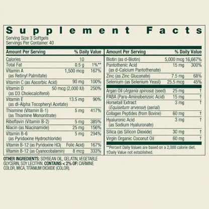 Spring Valley Extra Strength Haar, Haut & Nägel Nahrungsergänzungsmittel 120 Kapseln mit 5000 mcg Biotin