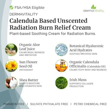 UltimateVitality Strahlungsbrand-Linderungscreme ohne Duft – Calendula-Creme für Strahlungspatienten, natürlich, bio, paraben- und phthalatfrei – 56,7 g