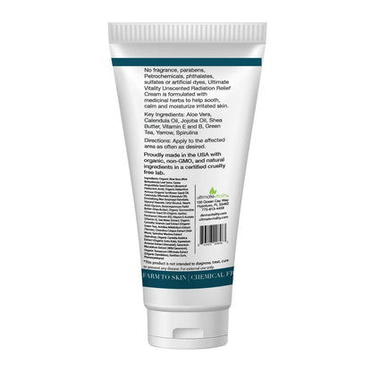 UltimateVitality Strahlungsbrand-Linderungscreme ohne Duft – Calendula-Creme für Strahlungspatienten, natürlich, bio, paraben- und phthalatfrei – 56,7 g