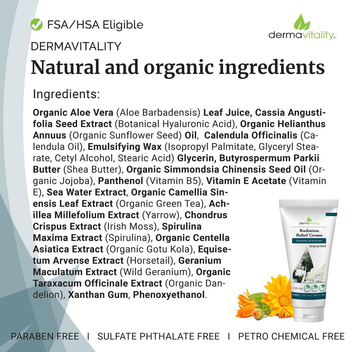 UltimateVitality Strahlungsbrand-Linderungscreme ohne Duft – Calendula-Creme für Strahlungspatienten, natürlich, bio, paraben- und phthalatfrei – 56,7 g