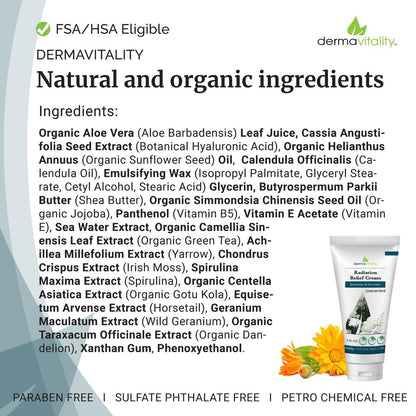 UltimateVitality Strahlungsbrand-Linderungscreme ohne Duft – Calendula-Creme für Strahlungspatienten, natürlich, bio, paraben- und phthalatfrei – 56,7 g