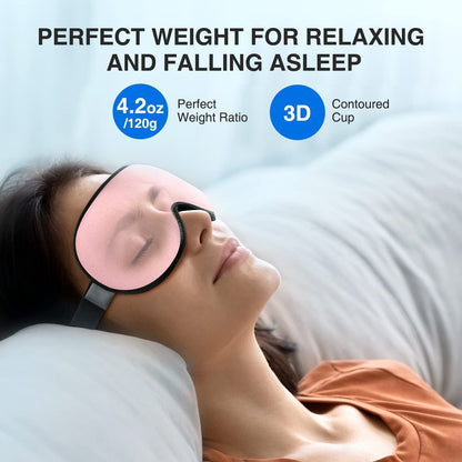 YFONG Gewichtete Schlafmaske 120g – 3D Augenmaske zur Druckentlastung mit Memory-Schaum für Damen und Herren, verstellbarer Riemen, Schlafbrille für Reisen, Nickerchen, Yoga (Rosa)