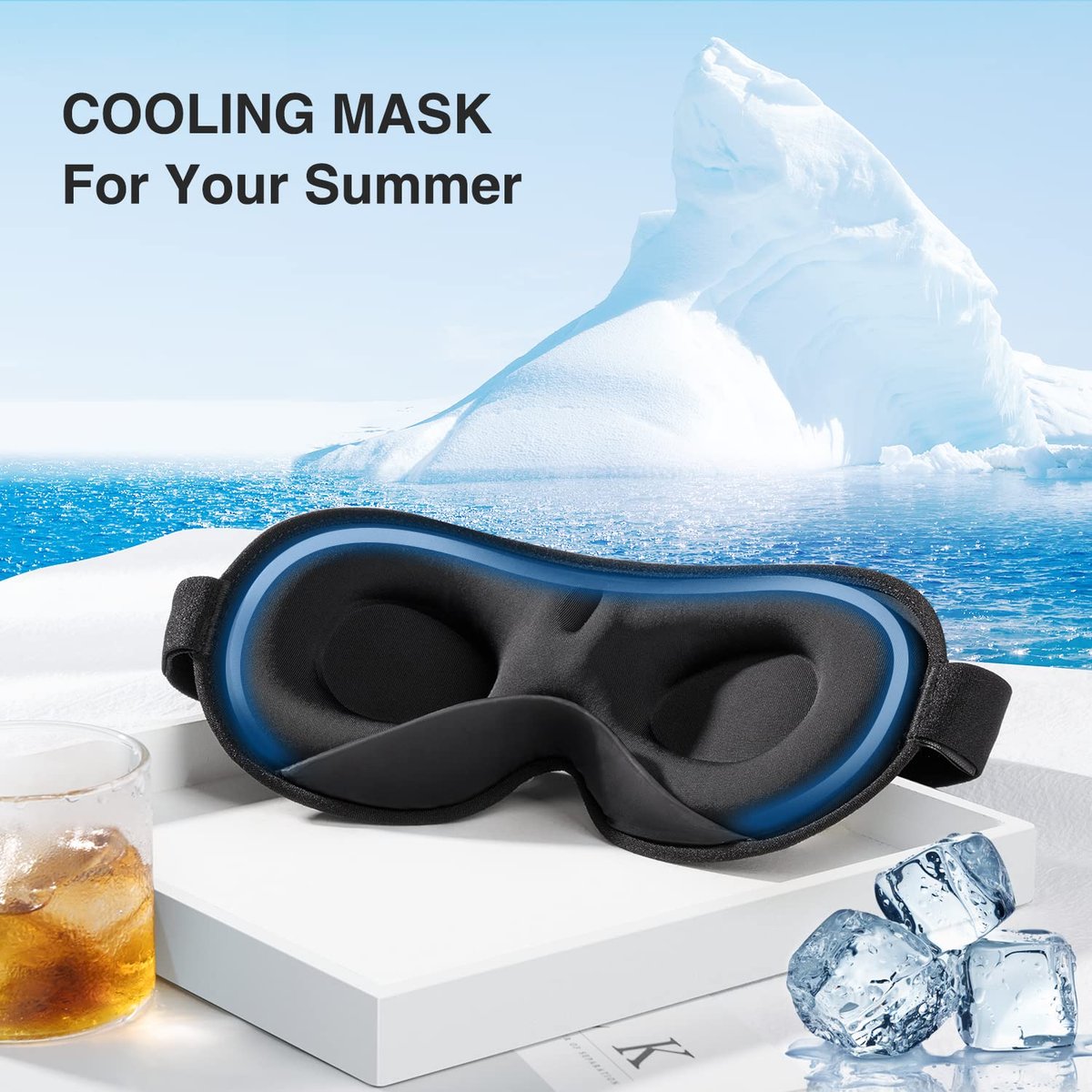 YFONG Gewichtete Schlafmaske 120g – 3D Augenmaske zur Druckentlastung mit Memory-Schaum für Damen und Herren, verstellbarer Riemen, Schlafbrille für Reisen, Nickerchen, Yoga (Rosa)