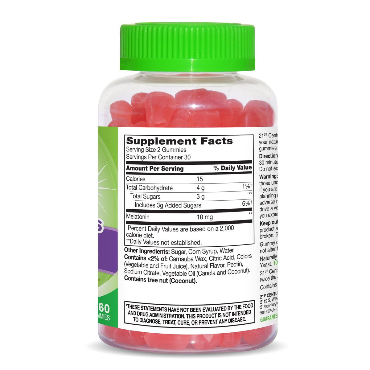 VitaJoy Melatonin Gummies 10 mg Extra Strength – Einschlafhilfe, Erdbeergeschmack, Pektin-basiert, vegetarisch, glutenfrei, 60 Gummis (30 Portionen)