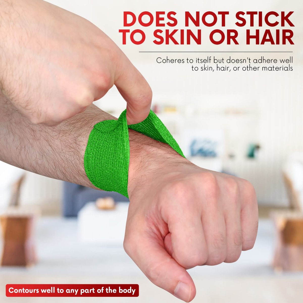 HEALQU Selbstklebende Bandage-Wickel – Kohäsives Tape für Sport und Athletik 1 Zoll x 5 Yards, 12 Rollen – Selbsthaftendes medizinisches Tape, flexibel, elastisch, mehrfarbig für Handgelenk & Knöchel, auch als Tierverband