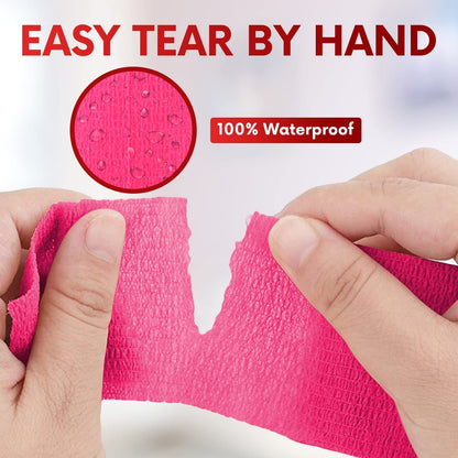 HEALQU Selbstklebende Bandage – 12 Rollen 5cm x 4,5m Selbsthaftende Tape für Sport und Medizin – Flexible, Elastische Verbände für Handgelenk, Knöchel und Hundepfoten