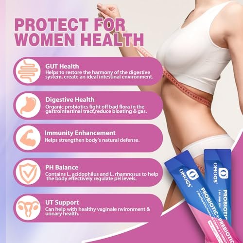OMOGS Frauen Probiotikum, 120 Milliarden KBE, 18 Stämme, mit 3 Präbiotika und Cranberry-Extrakt – Unterstützung für Immunsystem, Verdauung, Darmgesundheit und Vaginalgesundheit