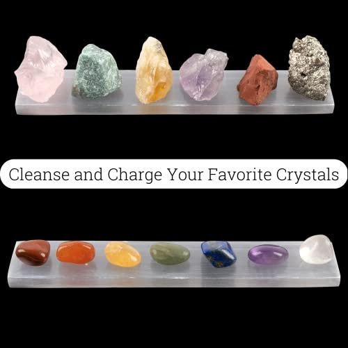 Große Selenit-Aufladeplatte – 7,5 Zoll Selenit-Kristallplatte – Ideal zum Reinigen und Aufladen von Kristallen und Heilsteinen, Reiki, Meditation – Schutzkristalle – Spirituelle Geschenke & Dekoration